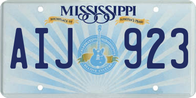 MS license plate AIJ923