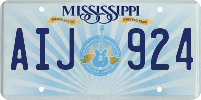 MS license plate AIJ924