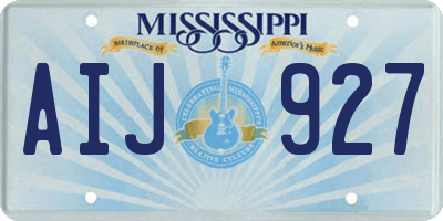 MS license plate AIJ927