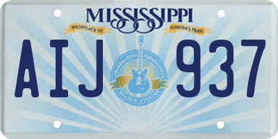 MS license plate AIJ937
