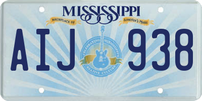 MS license plate AIJ938