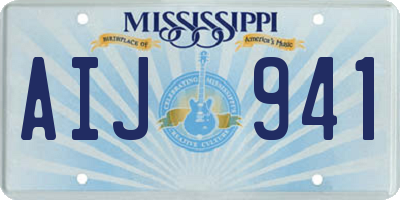 MS license plate AIJ941