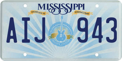 MS license plate AIJ943