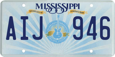 MS license plate AIJ946