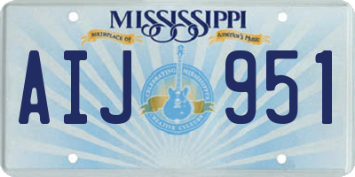 MS license plate AIJ951