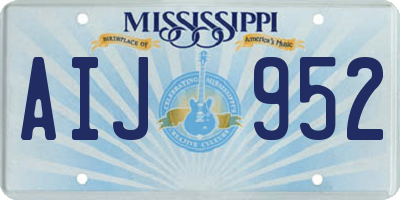 MS license plate AIJ952