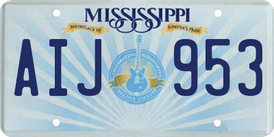 MS license plate AIJ953