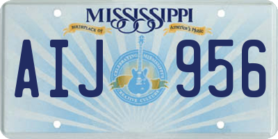 MS license plate AIJ956
