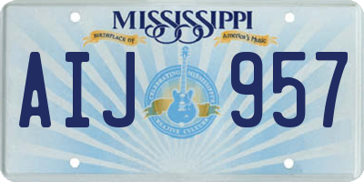 MS license plate AIJ957