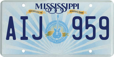 MS license plate AIJ959
