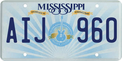 MS license plate AIJ960