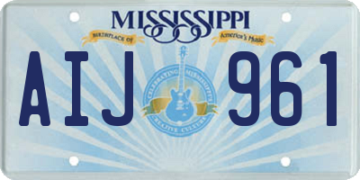 MS license plate AIJ961
