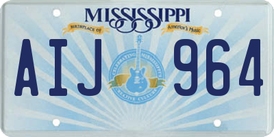 MS license plate AIJ964