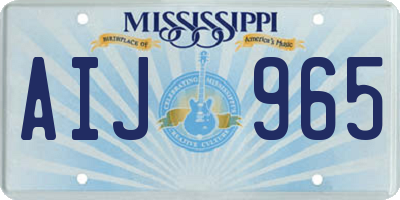 MS license plate AIJ965