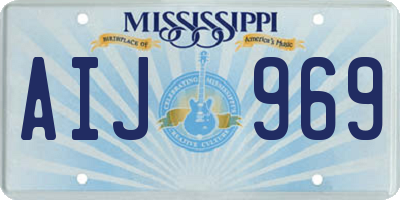 MS license plate AIJ969