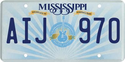 MS license plate AIJ970
