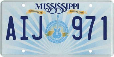 MS license plate AIJ971