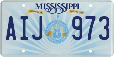 MS license plate AIJ973