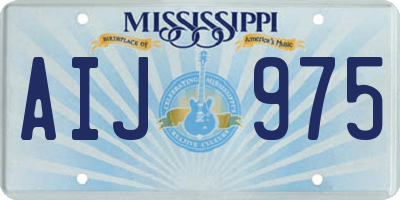 MS license plate AIJ975