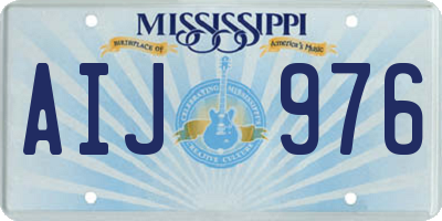 MS license plate AIJ976