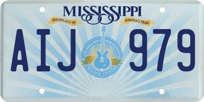 MS license plate AIJ979