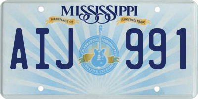 MS license plate AIJ991