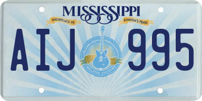 MS license plate AIJ995
