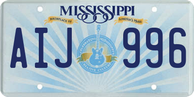 MS license plate AIJ996
