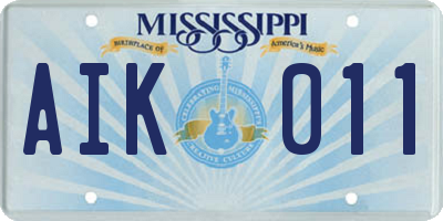 MS license plate AIK011