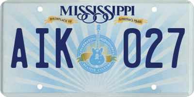 MS license plate AIK027