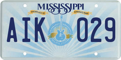 MS license plate AIK029