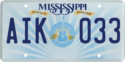 MS license plate AIK033