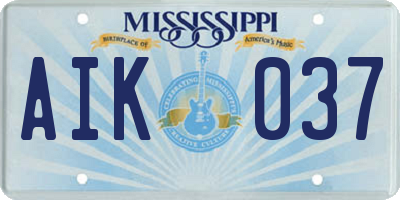 MS license plate AIK037