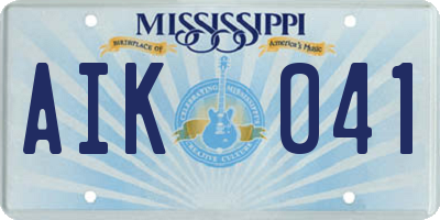 MS license plate AIK041