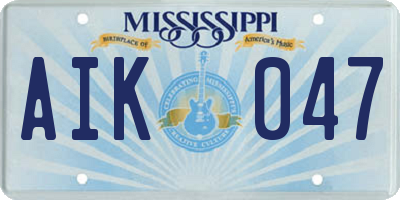 MS license plate AIK047