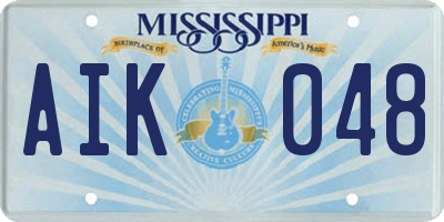 MS license plate AIK048