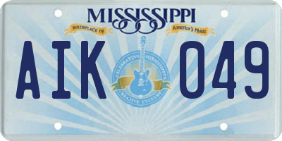 MS license plate AIK049