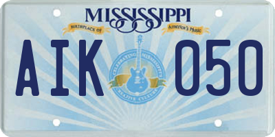 MS license plate AIK050