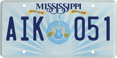 MS license plate AIK051