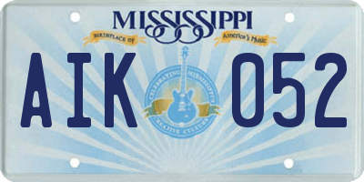 MS license plate AIK052