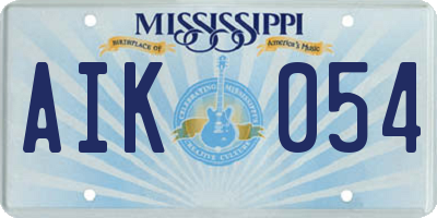 MS license plate AIK054