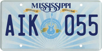 MS license plate AIK055