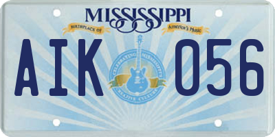 MS license plate AIK056