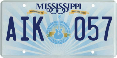 MS license plate AIK057