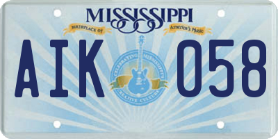 MS license plate AIK058