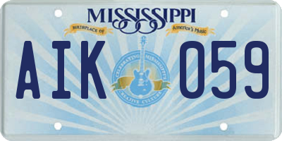 MS license plate AIK059