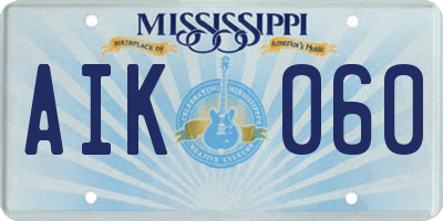 MS license plate AIK060