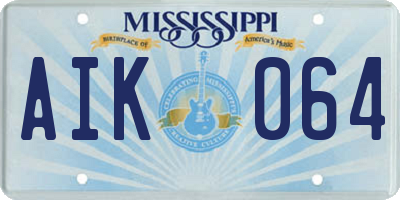 MS license plate AIK064