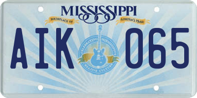 MS license plate AIK065
