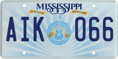 MS license plate AIK066